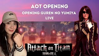 Attack On Titan Opening Guren no Yumiya Live  REACTION There is so much going on [upl. by Fondea338]