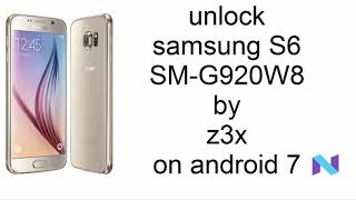 S6 G920W8 unlock network by z3x [upl. by Iver]