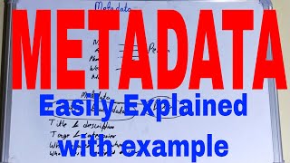 Metadata ExplainedWhat is MetadataExample of MetadataMetadata ExampleWhy is Metadata Important [upl. by Aluin344]