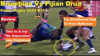 Review Brumbies Vs Fijian Drua Super Rugby 2024 R11 Reactions Analysis amp Recap Very Bad Referee [upl. by Tseng]