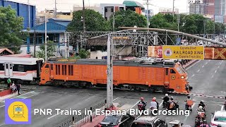 PNR Trains in España Blvd Crossing April 2022 Week 2 [upl. by Nossah]