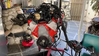 60 LQ4 with 706 Heads Start up on Harbor Freight Engine stand [upl. by Ijneb]