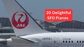 20 DELIGHTFUL PLANES  Taking off and Landing at SFO  Plane Spotting at San Francisco [upl. by Baker]