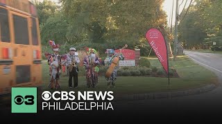 Bryn Mawrs Sacred Heart Academy enlists Mummers to welcome students back to school [upl. by Nerraj]