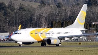 Primera Air Boeing 737700  Takeoff in Berne HD [upl. by Fitzger]