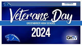 Greenbrier High School Veterans Day Ceremony 2024 [upl. by Animrelliug584]