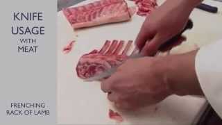 Knife Usage for Frenching Rack of Lamb [upl. by Tidwell]