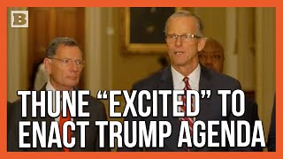 Sen Thune After Being Elected Majority Leader We Are Excited to quotEnact President Trumps Agendaquot [upl. by Juanita]