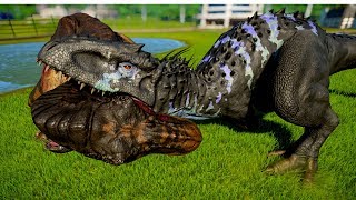 Indominus Rex vs T Rex Spinosaurus  Giganotosaurus Carcharodontosaurus  Dinosaurs Fighting [upl. by Oad]