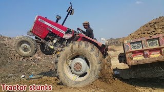 Massey 385 tractor stunts I agricultural in Punjab Pakistan [upl. by Reifel]