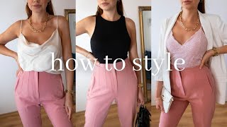 STYLING ZARA HIGHWAISTED PANTS  5 outfit ideas [upl. by Selimah]