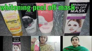 whitening peel off mask daily routine vlogPretty cowry Whitening peel off mask Review Demo [upl. by Adala]