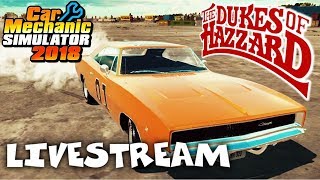 Junkyard Rebuild  General Lee  Car Mechanic Simulator 2018 Gameplay  Livestream [upl. by Antonia962]