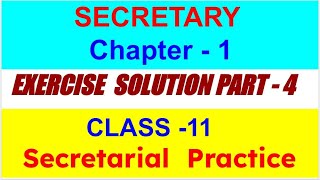 11th Std Secretarial Practice Chapter 1 Solved Exercise Q6 amp Q7 [upl. by Ardnajela]