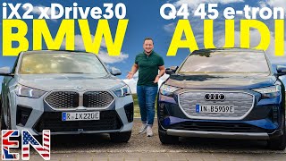 BMW iX2 VS AUDI Q4 Sportback  which one is the hottest electric SUV coupe [upl. by Ahsercal]