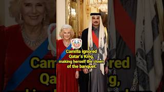 Camilla ignored Qatar’s King making herself the clown of the banquet celebrity QueenCamilla [upl. by Itsim]