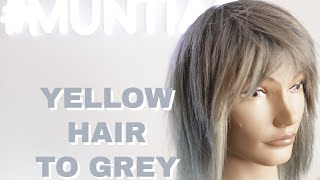 HOW TO TONE HAIR TO GREYSILVER WHEN ITS YELLOW [upl. by Olympie]