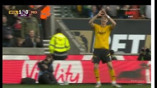 Jørgen Strand Larsen FIRST GOAL Wolves vs Manchester City 1 0 Highlights Premier League 2024 25 [upl. by Notyarb206]