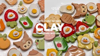 how i make clay magnets 🧃🍓🍊 using air dry clay  no bake [upl. by Onidranreb]