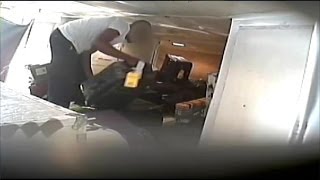 Holiday Travel Alert Baggage Handlers Caught on Tape Stealing [upl. by Adev]