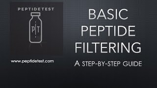 Peptide Filtering Basics  PES Syringe Filter [upl. by Ebba]