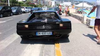 Ferrari 512 TR Testarossa sound revving in Cannes [upl. by Haneehs]