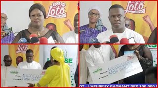 🔴DIRECT–SEN LOTO JACKPOT  LHEUREUSE GAGNANTE DES 100000000 F CFA REÇOIT SON CHÈQUE DES MAINS [upl. by Pitt]