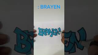 BRAYEN chriezo education drawing graffiti art alphabet shorts draw [upl. by Nyrrad]