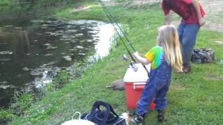 little girl catches big fish [upl. by Ainerol]