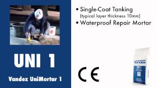 Vandex UniMortar 1  Singlecoat tanking  CE Concrete Repair to EN15043 [upl. by Swagerty]