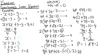 Simultaneous Equation Solving Simultaneous Equation elimination method and substitution method [upl. by Animsay]