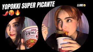 Asmr  Comiendo Yopokki súper picante 🌶️ 🥵🔥 [upl. by Ajaj]