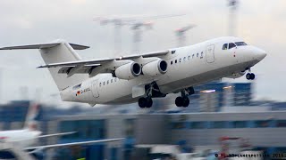 British Aerospace Avro RJ85s amp BAe 146s compilation at LondonCity LCYEGLC [upl. by Narib702]