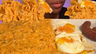 ASMR EATING SOUNDS SPICY CHEESY NOODLES 🔥 [upl. by Lebanna658]