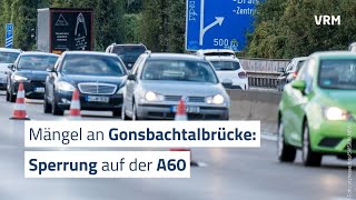 A60 zwischen Dreieck Mainz und Finthen nur noch einspurig [upl. by Allicserp86]