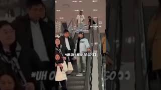 Touching hands on escalator prank [upl. by Dulcia]