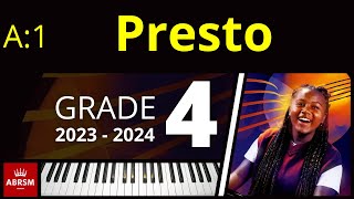 ABRSM Grade 4 Piano 2023  Presto 3rd movt from Sonata No 6 in C minor Pescetti [upl. by Clifton]