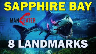 Sapphire Bay All Landmarks Location  Maneater Sapphire Bay Collectibles Guide [upl. by Anairb]