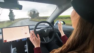 My Girlfriend drives my Tesla Model 3 for the first time [upl. by Hammel839]