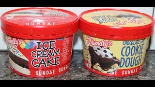 Friendly’s Ice Cream Sundae Ice Cream Cake amp Chocolate Chip Cookie Dough Review [upl. by Nraa955]