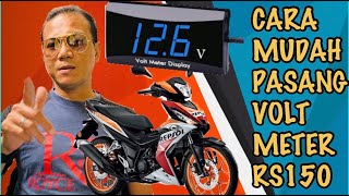 HONDA RS150  PASANG VOLT METER DIGITAL HondaRS150 VoltMeter [upl. by Ravi]