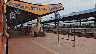 VISAKHAPATNAM RAILWAY STATION ON BOARD ARRIVING SRCVSKP SPL EXPRESS TRAIN [upl. by Aila944]