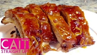 Simple Pork Ribs Recipe  Three Ingredient Marinade  Cait Straight Up [upl. by Anelyak]