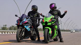 2024 ZX 10R vs 2018 BMW S1000RR  Hottest Race Ever [upl. by Annovoj]