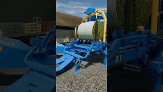 BALING WHOLECROP SILAGE W GÖWEIL STATIONARY BALER  Farming Simulator 22 shorts farmingsimulator [upl. by Anahsor]