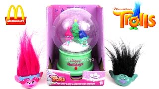 TROLLS MINI SNOW GLOBE MUSICAL PRINCESS POPPY BRANCH DREAMWORKS McDONALDS HAPPY MEAL TOYS COLLECTION [upl. by Andromede742]