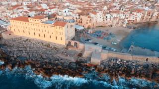 Aerial and street views from Cefalu Palermo Erice Segesta Zingaro Trapani in Sicily [upl. by Naujid]