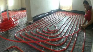 Incalzire pardoseala cu teava Rehau  Underfloor heating [upl. by Giannini]