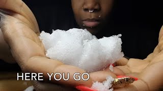 FRESH POWDERY ICE  iceeating asmr asmrice [upl. by Chrisse]