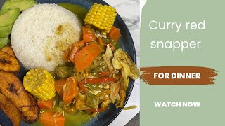 Jamaican style steamed curry red snapper fish So Good [upl. by Layney]